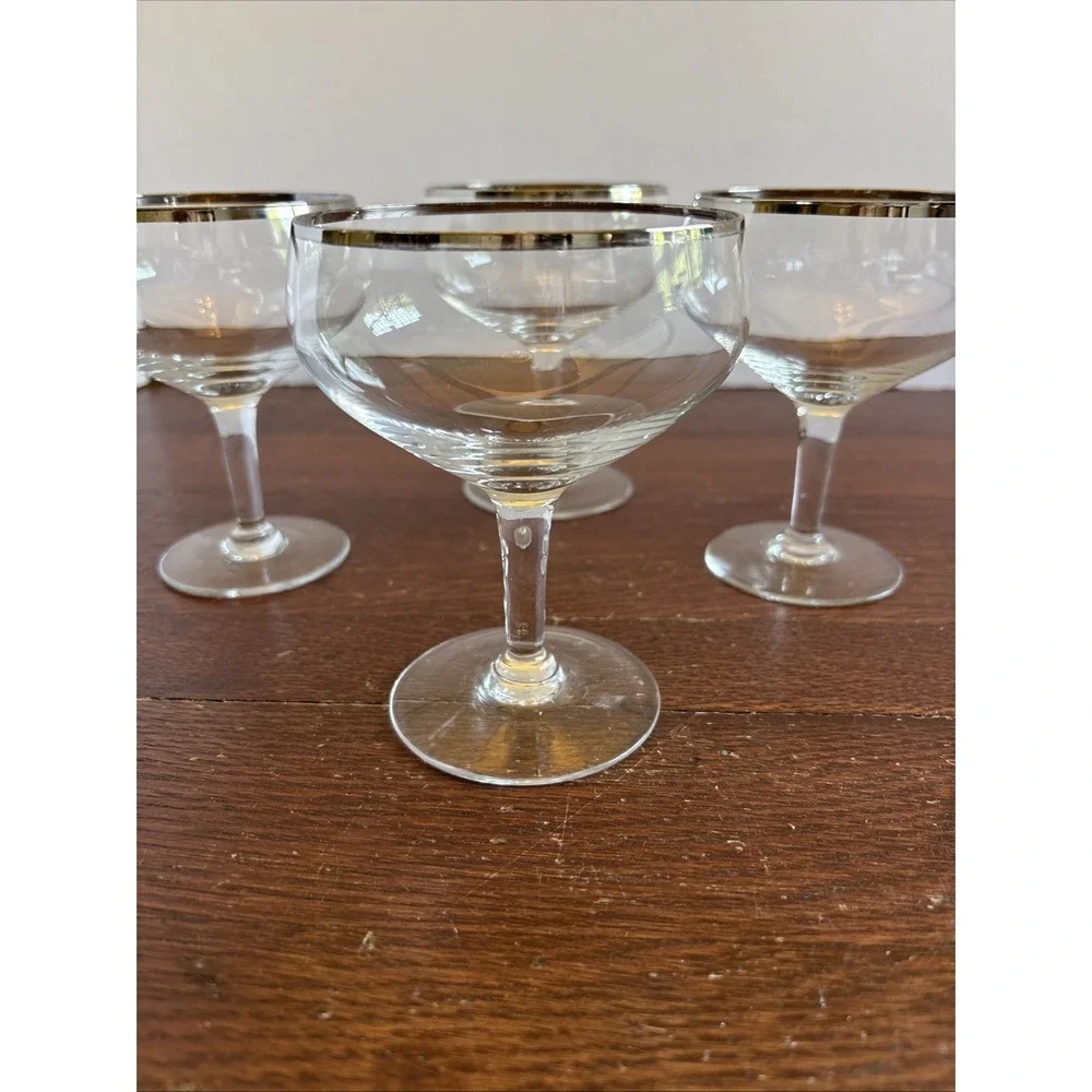 Set Of  4 Tiffin-Franciscan Dawn Clear ‎ Liquor Cocktail Glasses